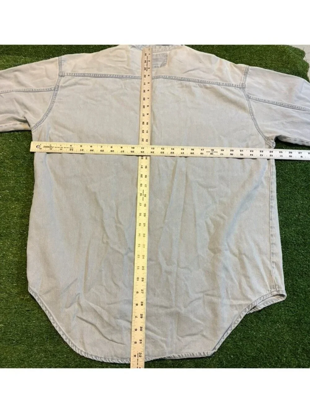 Vintage Levis shirt mens large blue red tab denim long sleeve pockets casual